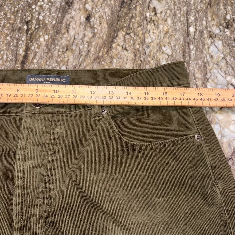 Corduroy Pants Mens 34x30 Olive Green Button Fly Banana Republic